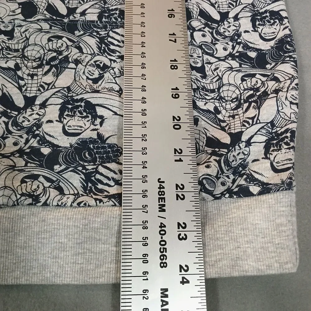 Marvel Legends Boy's Size XL(16)‎ Youth Pullover Hoodie Sweatshirt Gray & Navy